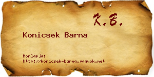 Konicsek Barna névjegykártya