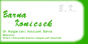 barna konicsek business card